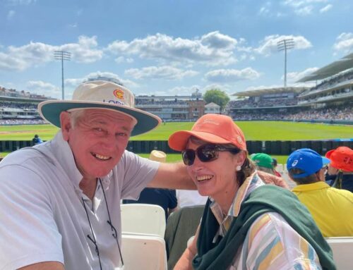 Mr and Mrs van der Meulen spotted at Test series